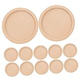 OHPHCALL 木製ラウンドペンダントトレイ 50個入り ジュエリーアクセサリー用 Diyセット 外径30mm 内径25mm