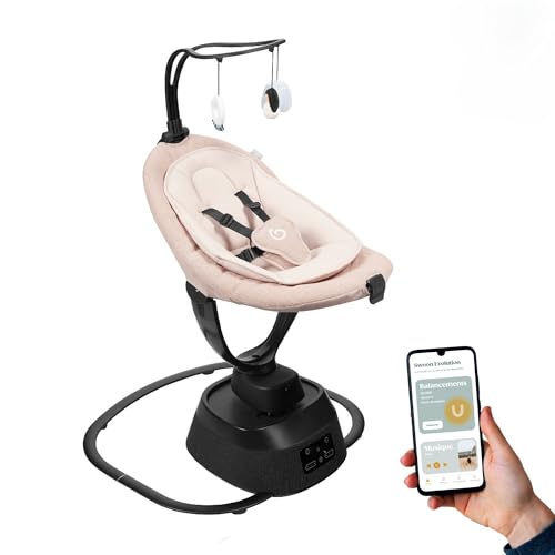 Image of Babymoov Swoon Evolution Smart Baby Swing, Bluetooth-Connected, 8 Motions, 360° Reclining Seat, Music Streaming, Voice Recording, Personalized Lullabies, Mobile App Control, Infant Insert Included