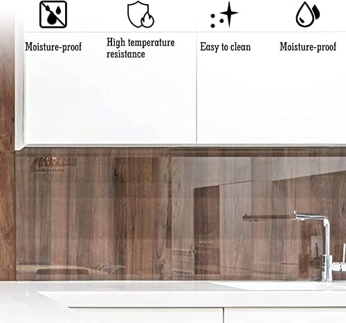 Sticky Back Plastic, Kitchen Worktop Covering 40X500cm, Splashbacks for Walls, Contact Paper Self Adhesive, Kitchen tile Wwall Protection Film, Contact Paper, Book Covers Plastic Clear, Laminator