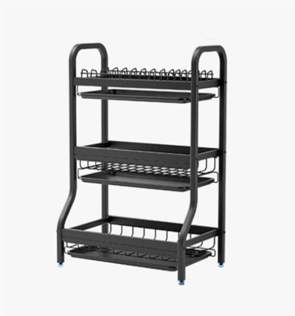 AZHKJKZH Dish Rack Dish Rack With Detachable Drainboard Drying For Kitchen Counter With Utensil Holder And Knife For Small Kitchen(3 Tier)