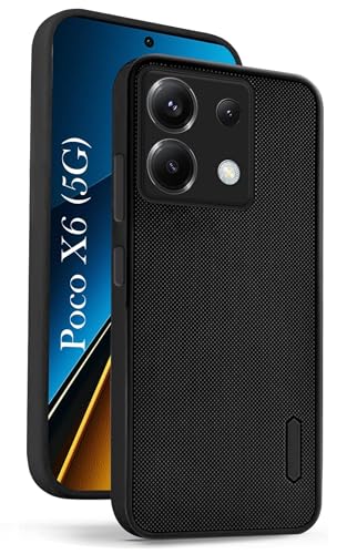 Image of Jkobi Back Case Cover for Poco X6 5G (Textured Grip Design | Micro-Fiber Cloth Inside | Slim and Light Weight | Soft Touch and Feel | Black)