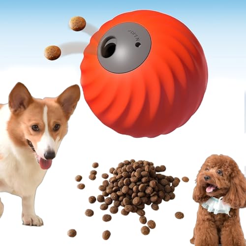 Genérico Zoomie Buddy 2.0, Smart Interactive Dog Ball, Automatic Rolling Chew Resistant Toy with Touch Activated Motion, Adjustable Treat Dispenser for Small Medium Dog, USB-C Rechargeable (Orange)