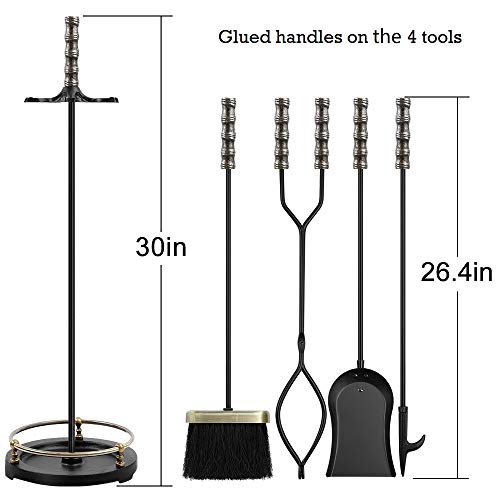 image for AMAGABELI GARDEN & HOME Amagabeli 30in Fireplace Tools Set Brass Handl