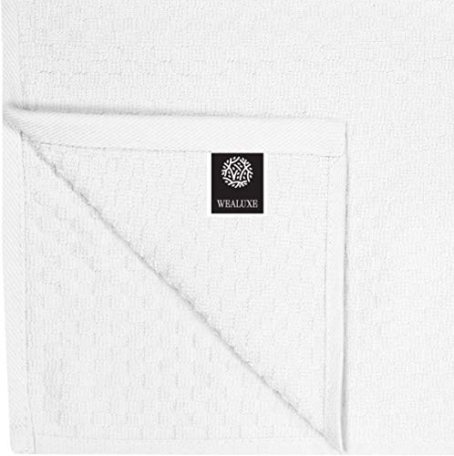 [12 Pack] Cotton Kitchen Towels - Waffle Weave For Embroidery Absorbent Terry Cloth Dish Towels For Washing Hand And Drying Dishes Rags 15X26 Inches, White #TOP1