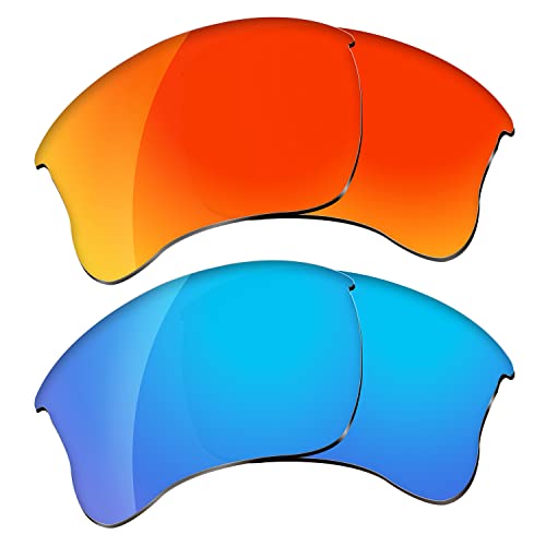 Image of Dynamix Polarized Replacement Lenses for Oakley Flak Jacket XLJ | Easy to Install | Fit Perfectly | Fire Red + Ice Blue