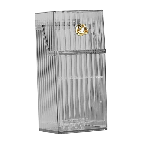 Porta pennelli da trucco e coperchio Contenitore portatile Organizzatore di strumenti cosmetici per matite labbra Cassettiera Matite per sopracciglia grigio