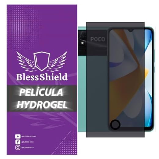 Película Hydrogel Privacidade Compatível Com Xiaomi Linha Poco - BlessShield HD Premium (Poco C40)