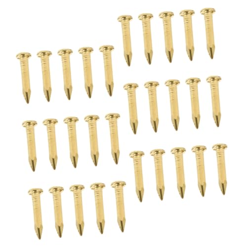 IWOWHERO 100pcs Diy Decorative Nails Round Head Copper Nails Mini Round for Furniture Upholstery