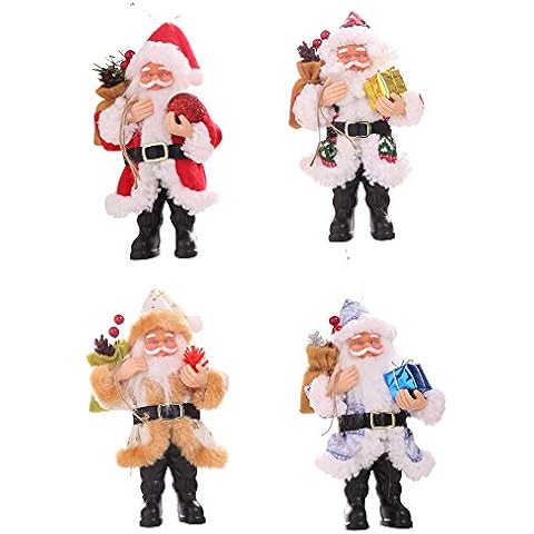 Mhwlai Christmas Decorations, Resin Santa Claus Ornaments Stand Small Doll Ornaments Doll Pendants Beautiful Props Decoration, Can Be Hung/Can Be Placed Cover