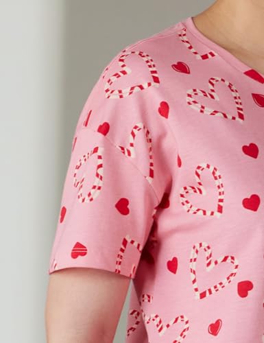 Image of Amazon Brand - Symbol Women Cotton T-Shirt and Shorts Night Suit | Two Piece Set | Regular Fit (Available in Plus Sizes)