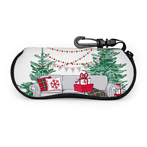 Lindo sofá de casa de Navidad para mujer Estuche para anteojos Estuche...