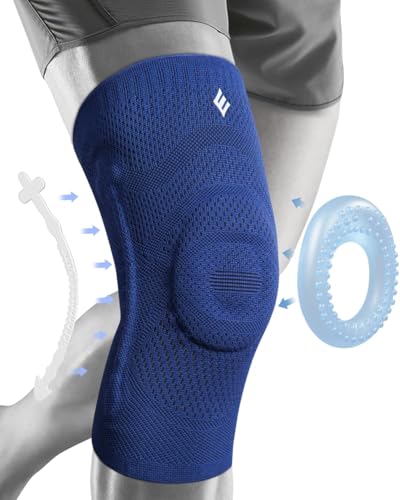 NEENCA Knee Brace for Men & Women, Knee Compression Sleeve with Patella Gel Pad & Side Stabilizers, Knee Support for Meniscus Tear, ACL, Arthritis, Pain Relief (DarkBlue, X-Large)