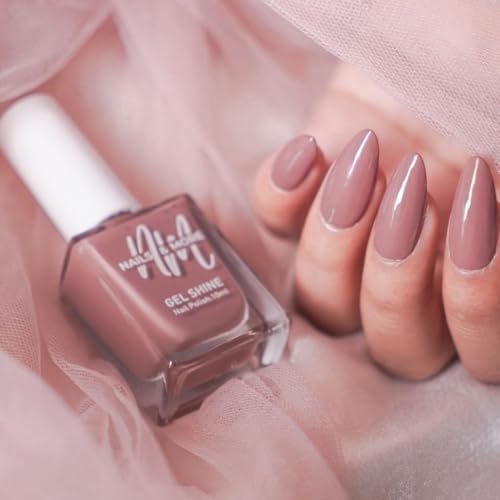 Image of Nails & More Rosy Brown Nail Polish, Argan Oil-Infused Gel Shine, Soft Pink-Brown Nails, Elegant Look | 10ml