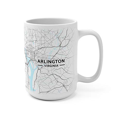 Arlington, Virginia VA Map Mug (15 oz)