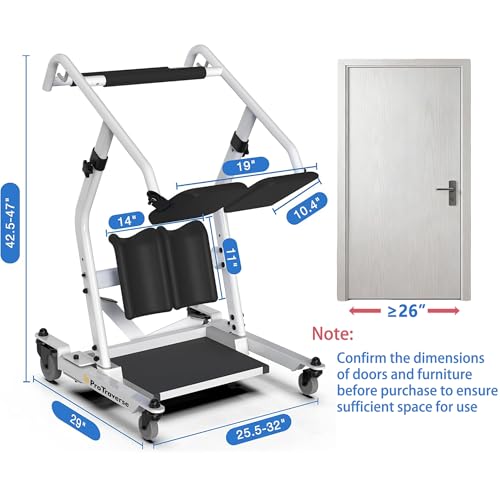 Image of Sit to Stand Lift,Stand Assist for Elderly, 400 lbs Capacity Patient Lift Transfer Chair, Safety Belt & Locking Casters, Easy Operation Mobility Aid for Home Care, 2026 Upgraded, Black
