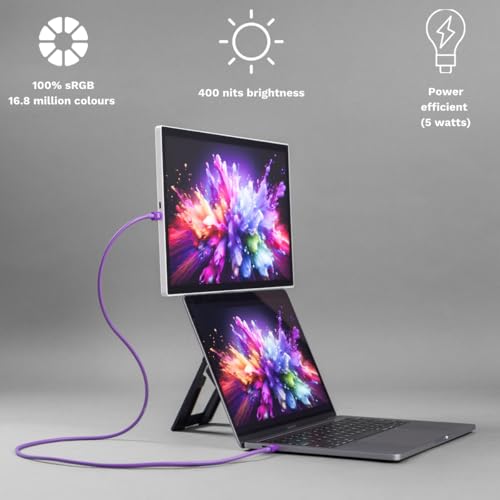 Image of Espresso Lite 15 Portable Monitor (White) - 15.6 inch Full HD USB-C Display, Single-Cable Power, Ultra-Light Travel Monitor for Laptop, iPad & USB-C Devices