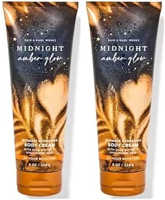 Bath & Body Works Midnight Amber Glow Ultimate Hydration Body Cream For Women 8 Fl Oz 2- Pack (Midnight Amber Glow), 8.0 ounces