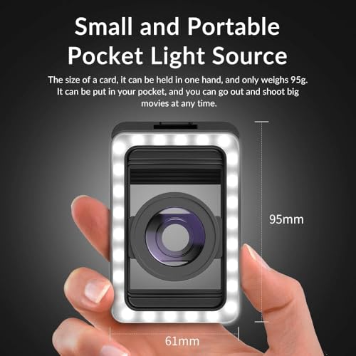 15X Phone Macro Lens with LED Fill Light, 15X Macro Lens + 17mm Thread Lens Adapter for iPhone 15/15Pro/15Pro Max, Samsung, Android Phone (Fits for Almost Phone)