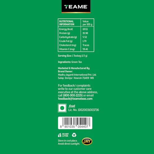 Image of TE-A-ME Green Tea Bags - 25 Bags (Pack of 2) | Pure Green Tea | Green Tea Bags | GreenTea