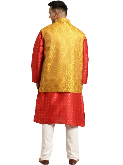 Image of SOJANYA Men Kurta Pyjama With Nehru Jacket