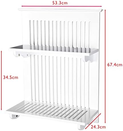 Elegant Brands Aston Kitchen Plate Rack Wall Mounted White Wooden Contemporary Design