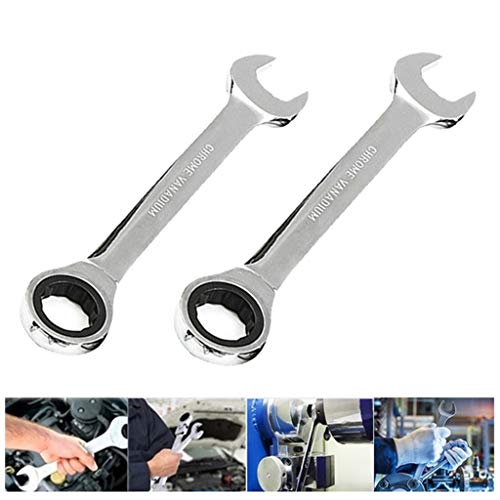 oshhni 2 Peças de aço Métrico Chave Catraca Engrenagem Chave Inglesa Porca de Ferramentas 6 Mm E 7 M