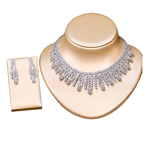 Collar de 2 piezas y pendientes como regalos para mujer en aniversarios