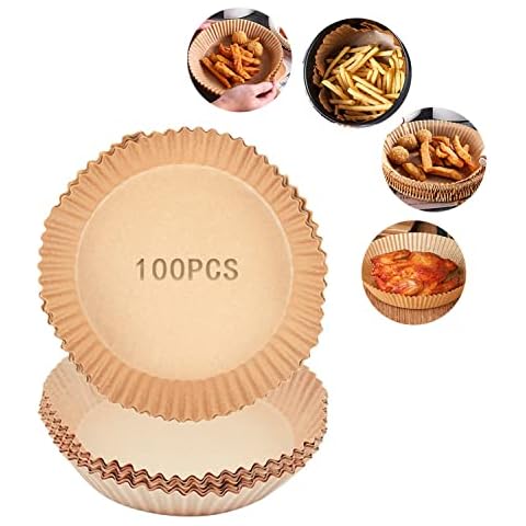 Air Fryer Disposable Paper Liner, 50/100PCS Non-Stick Disposable Air Fryer Liners Cooking Paper, Baking Paper for Air Fryer Oil-Proof, Water-Proof Parchment for Roasting Microwave. (100, 20x4.5cm) Cover