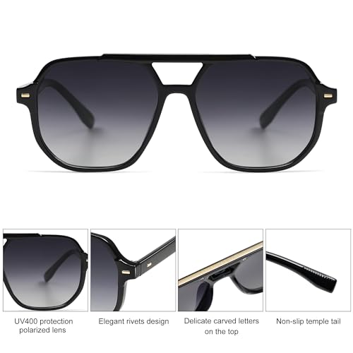 SOJOS Retro Fashionable Aviator Polarized Sun shades Males Girls Classic 70s Sq. Trendy Body Solar Glasses SJ2283 - Image 5