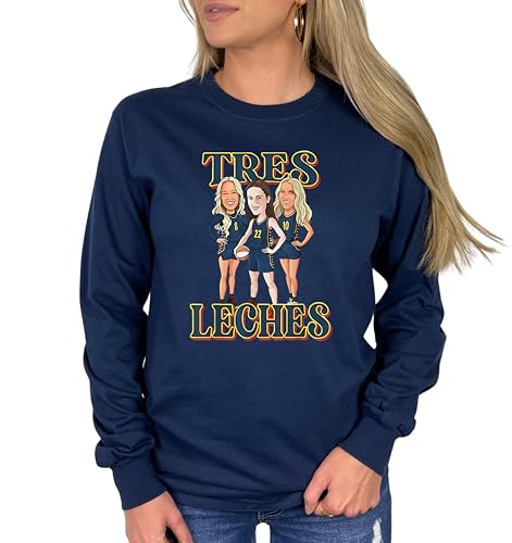 Tres Leches Shirt | Caitlin Clark 22 Sophie Cunningham 8 Hull 10 Fan Tribute | Funny Basketball Graphic Long Sleeve T-Shirt