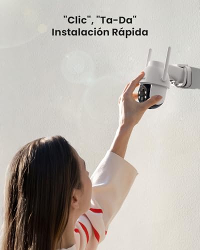 Miniatura 7 de Iegeek 3mp Camara Vigilancia Wifi Exterior Solar Con Bateria Sin Cables, Camara Vigilancia Exterior Solar Visión Nocturna Color, Ptz 360 App Remoto, Humana Detección, Ip65, Voz Bidireccional 2pcs