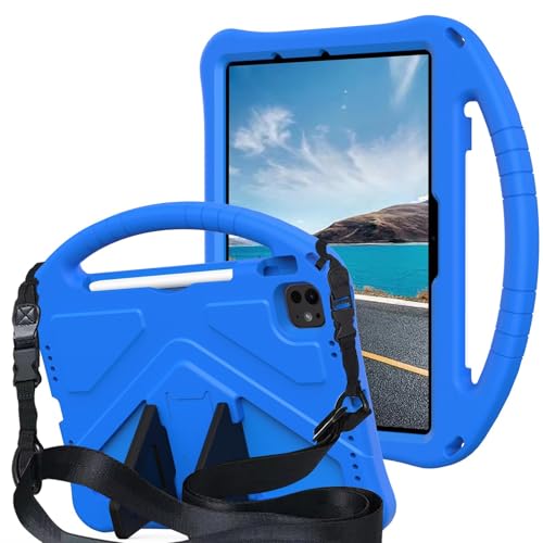 Protection iPad Air 11 2025 bleu portable pour trajets en voiture et jeux