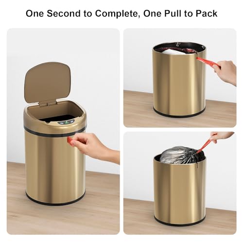 Caneca de Basura Sensor Automático Acero Inoxidable 3.5 Gal miniatura 4