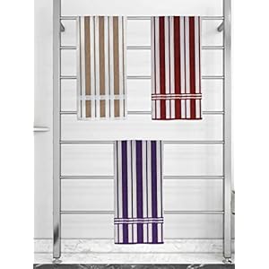 Athom Trendz Ecosaviour Striped Cotton Bath Towel 70×140 cm Multicolour Pack of Three