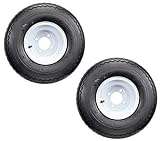 Two Golf Cart Tires On Rims 18 X 8.5 X 8 18-850-8 18X8.50-8 White 4 Lug 18 in.