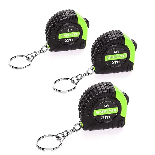 Spifflyer 22002 3 Pc Small Tape Measure Mini Measuring Tape Keychain 6Ft 2M cover