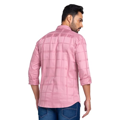 Image of Park Avenue Men's Solid Pattern Slim Fit Pure Cotton Full Sleeve Cut Away Collar Casual Shirt