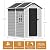 Outdoor Resin Storage Shed with Floor Window Lockable Door Included, 6x4 FT Plastic Sheds, Waterproof Outside Storage Sheds for Garden Backyard Patio Lawn Tools, Gray