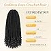 Goddess Locs Crochet Hair 6 Packs, 16 Inch Straight Faux Locs Crochet Braids, Pre-Looped Curly Soft Synthetic Braiding Hair Extensions for Black Women(16 Inch, 6 Packs, 1B#)