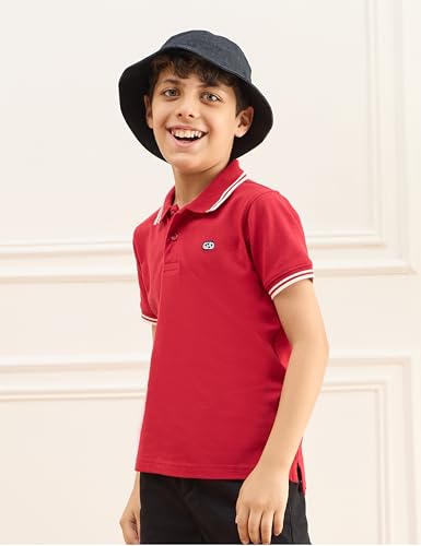 Image of Amazon Brand - Symbol Boys Cotton Rich Solid Polo Tshirt | Collar Tshirts | Half Sleeves | Plain-Regular Fit
