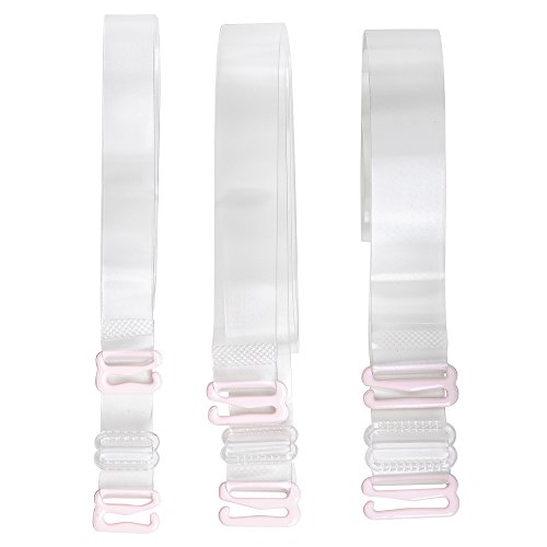 Closecret Women's 3 Pairs Clear Transparent Removable Invisible Replacement Bra Shoulder Straps (3 Sizes) #TOP30
