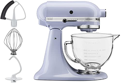 mixer kitchenaid purple - KitchenAid 5-Quart Tilt Head Stand Mixer With Flex Edge Beater Glass Bowl Lavender Cream