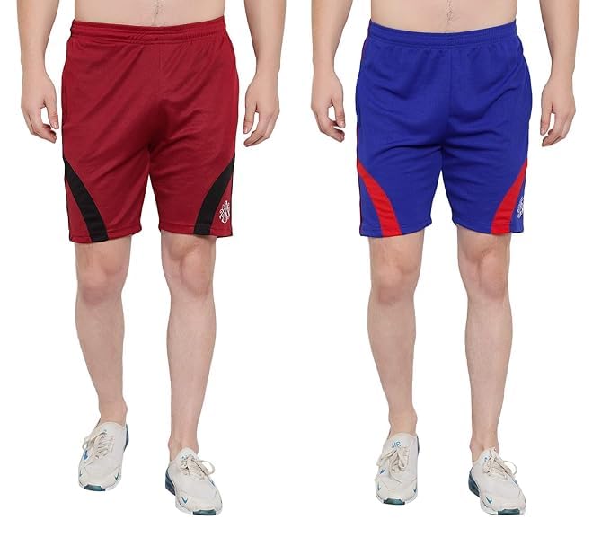 Image of DIA A DIA Men's Polycotton Running Sports Gym Shorts Pack of 2