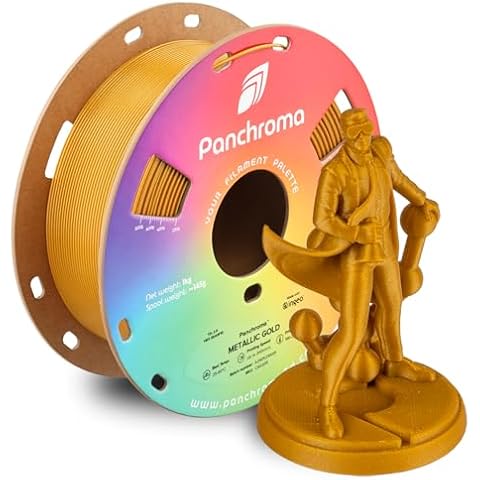 Polymaker Panchroma Metallic PLA Filament, Metallic Gold 1.75mm 3D Printing Filament, 3D Printer PLA Filament, Fit Most FDM 3D Printers, 1kg Spool (2.2lbs) Cover