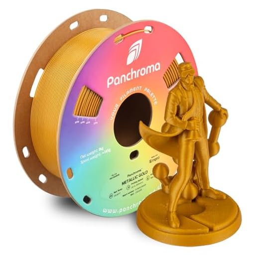 Polymaker Panchroma Metallic PLA Filament, Metallic Gold 1.75mm 3D Printing Filament, 3D Printer PLA Filament, Fit Most FDM 3D Printers, 1kg Spool (2.2lbs)