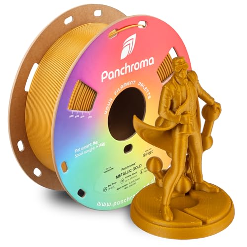 Image of Polymaker Panchroma Metallic PLA Filament 1.75mm for 3D Printing, Gold | Neatly Wound PLA 1kg, Easy Print & Smooth Feeding, Compatible with Bambu Lab & Most 3D Printers