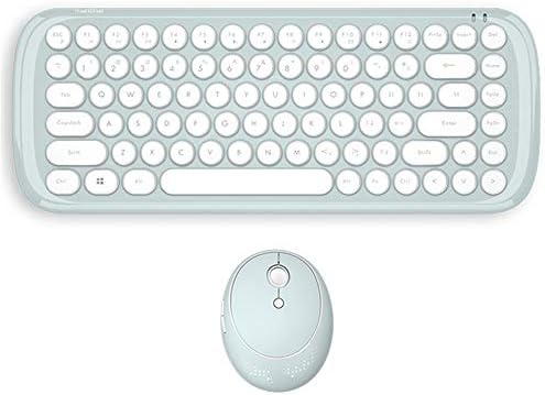 Amazon Co Jp 2 4g ワイヤレスキーボード マウス かわいい 女性 オフィス 個性 丸いキーキャップ カワイイ カラフル Bluetoothキーボード おしゃれ Pc パソコン 無線 キーボード 創意 スリム お洒落 緑 白 パソコン 周辺機器