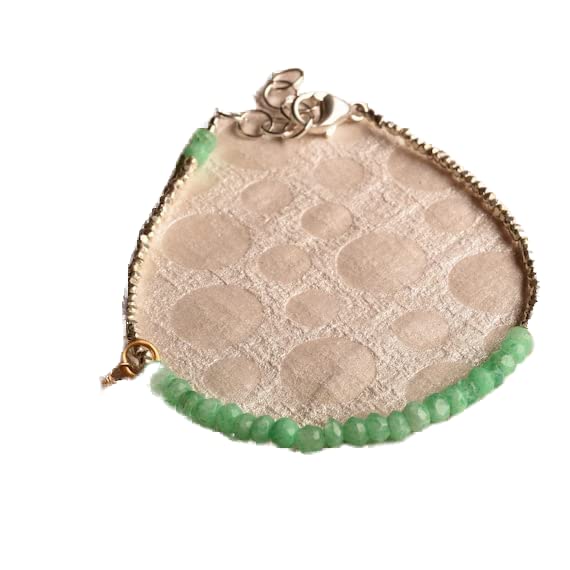 Bracelet en chrysoprase et argent, le cadeau unisexe parfait avec sa chaîne ajustable