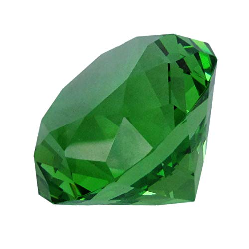 Giant 100 mm Emerald Green Cut Glass Faceted Crystal Diamond