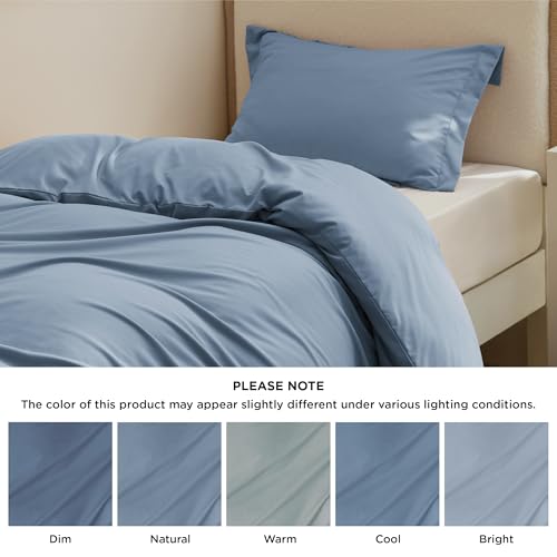 Image of Bedsure Twin /Twin XL Duvet Cover, Double Brushed Bedding Set, Dusty Blue | For Kids & Adults, 68 inchx90 inch Comforter Cover, Hotel Luxury, All Season, Breathable, Easy Care, Lightweight, Zipper Closure